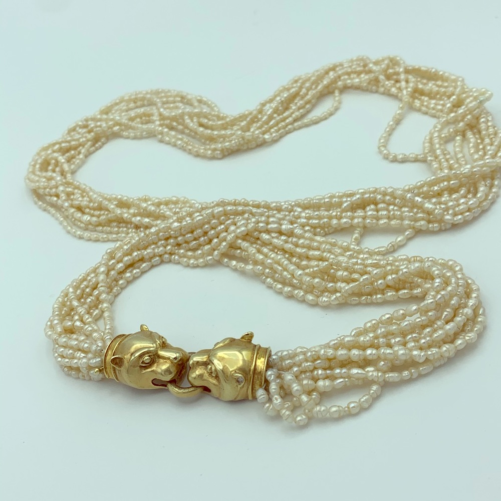 14 karat gold and pearl necklace
